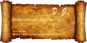 Dobrovics Júlia névjegykártya