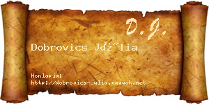 Dobrovics Júlia névjegykártya